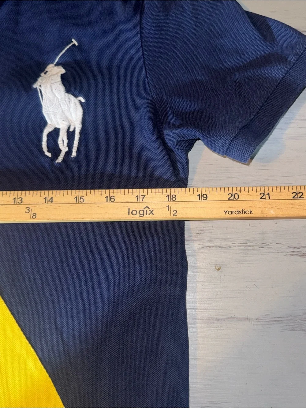 Polo Ralph Lauren Big Pony Custom Slim Fit Polo Shirt Men’s Medium Navy Yellow